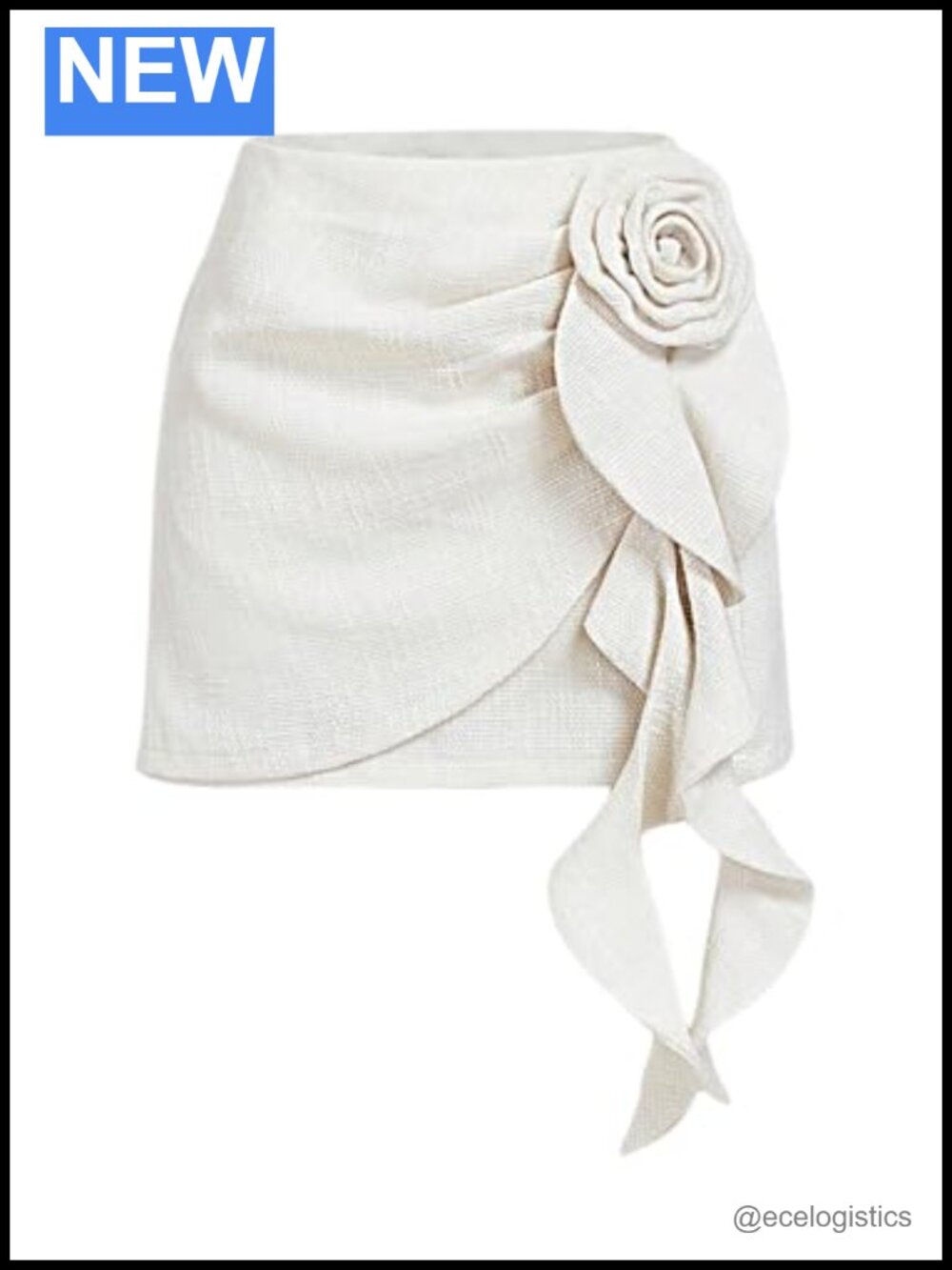 3D Floral High Waisted A-Line Mini Skirt Elegant Fancy Whimsy Women